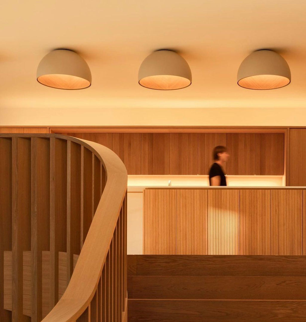 Ceiling Lamp Dome Wood Interior Warm
