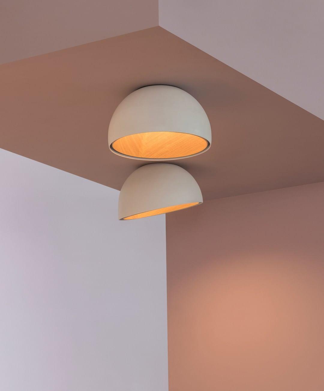 Ceiling Lamp Dome Wood Interior Warm