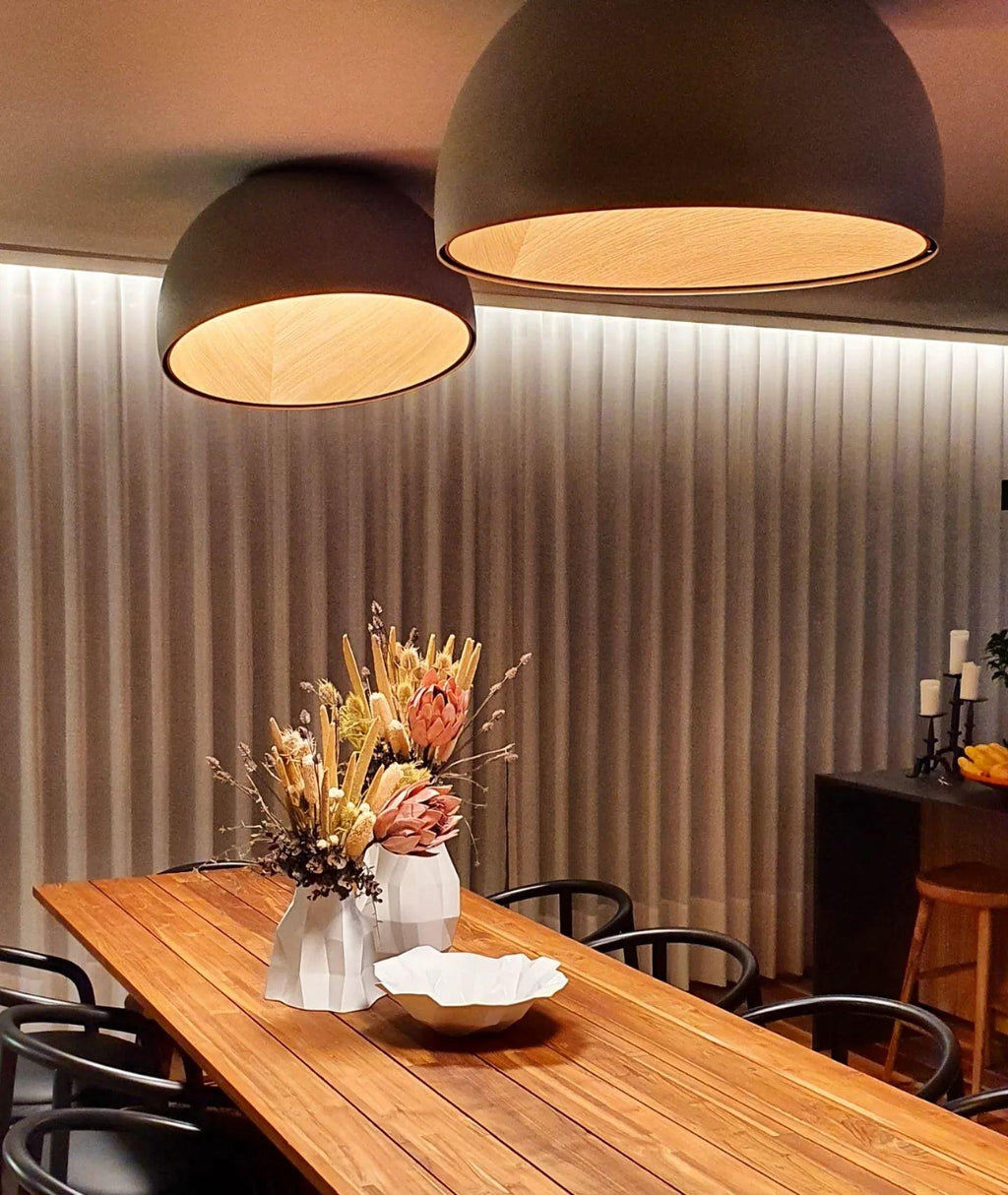 Ceiling Lamp Dome Wood Interior Warm