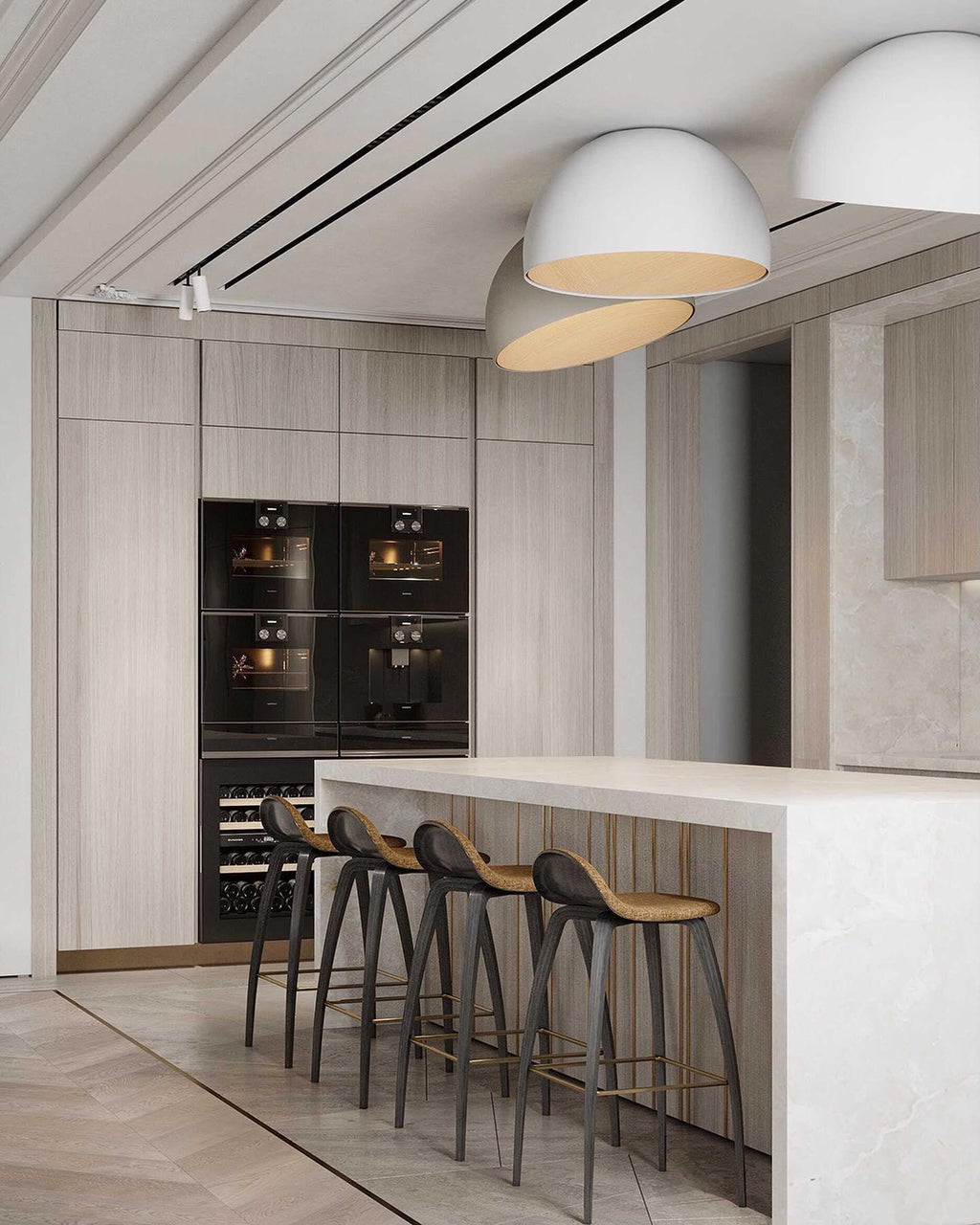 Ceiling Lamp Dome Wood Interior Warm