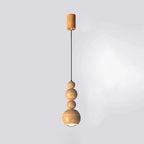 Muto Vintage LED Pendant Globe Light White Metal Wood Bedroom