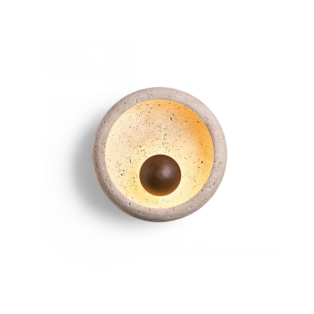 Ritta Concave Travertine Wall Lamp
