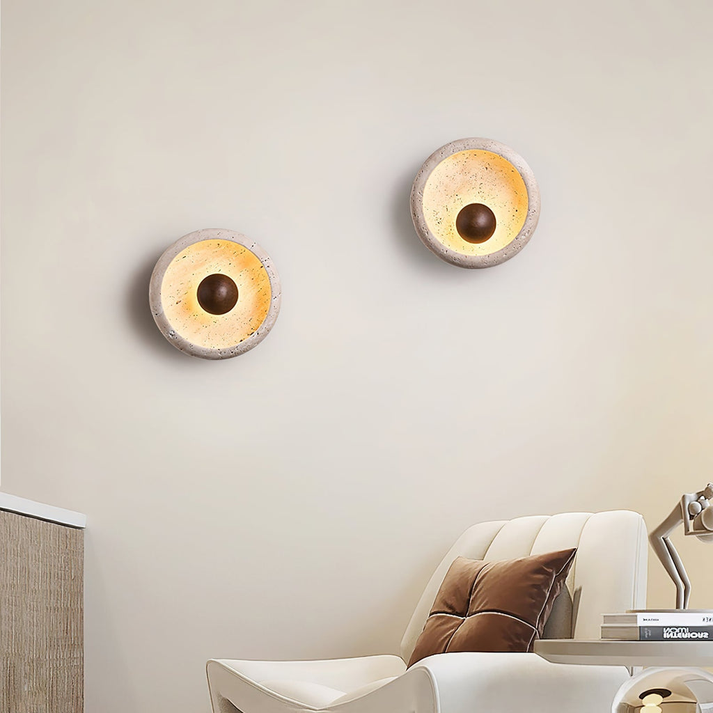 Ritta Concave Travertine Wall Lamp