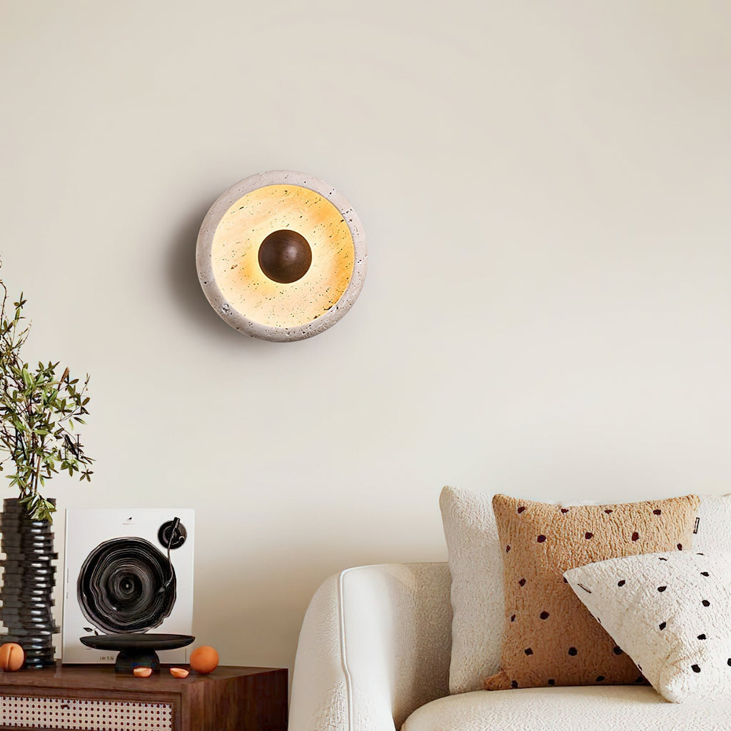 Ritta Concave Travertine Wall Lamp
