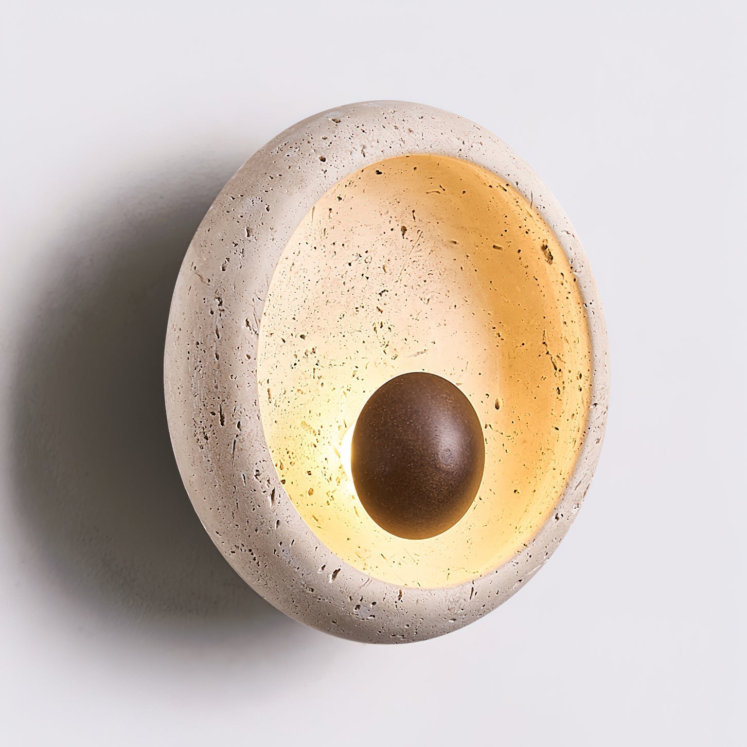 Ritta Concave Travertine Wall Lamp