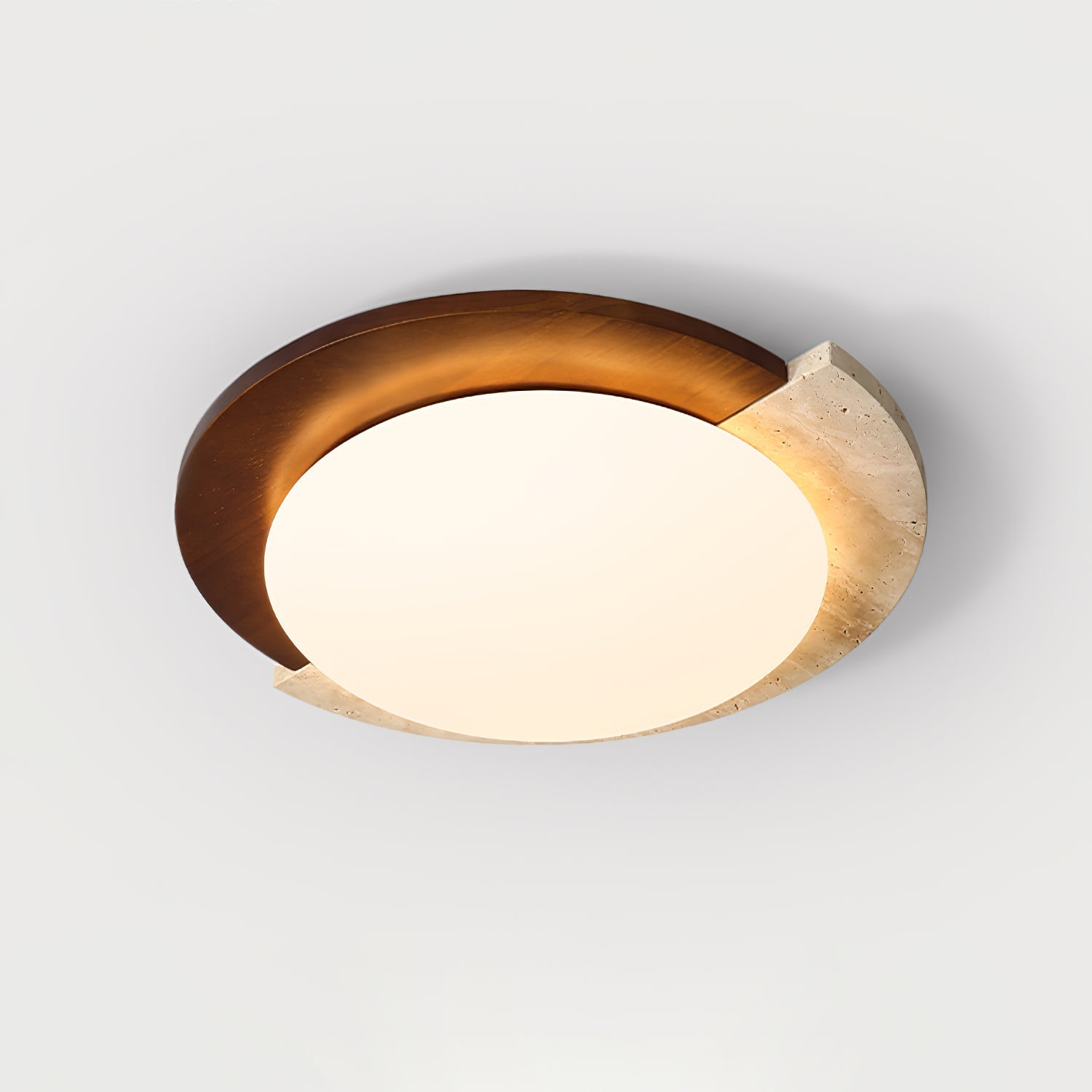 Ivnoran Arc-Edge Travertine Ceiling Light - Kingsley Beaumont