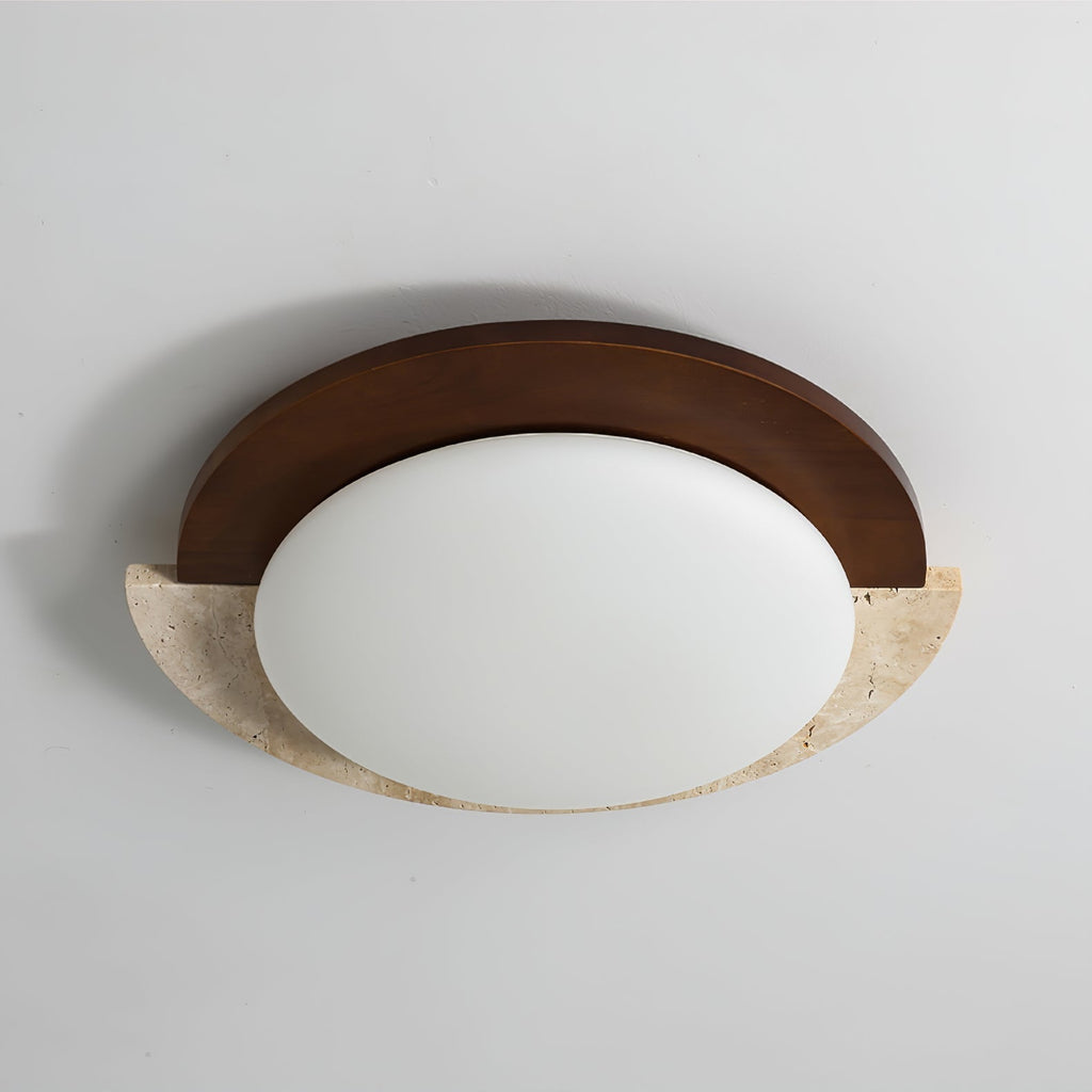 Ivnoran Arc-Edge Travertine Ceiling Light - Kingsley Beaumont
