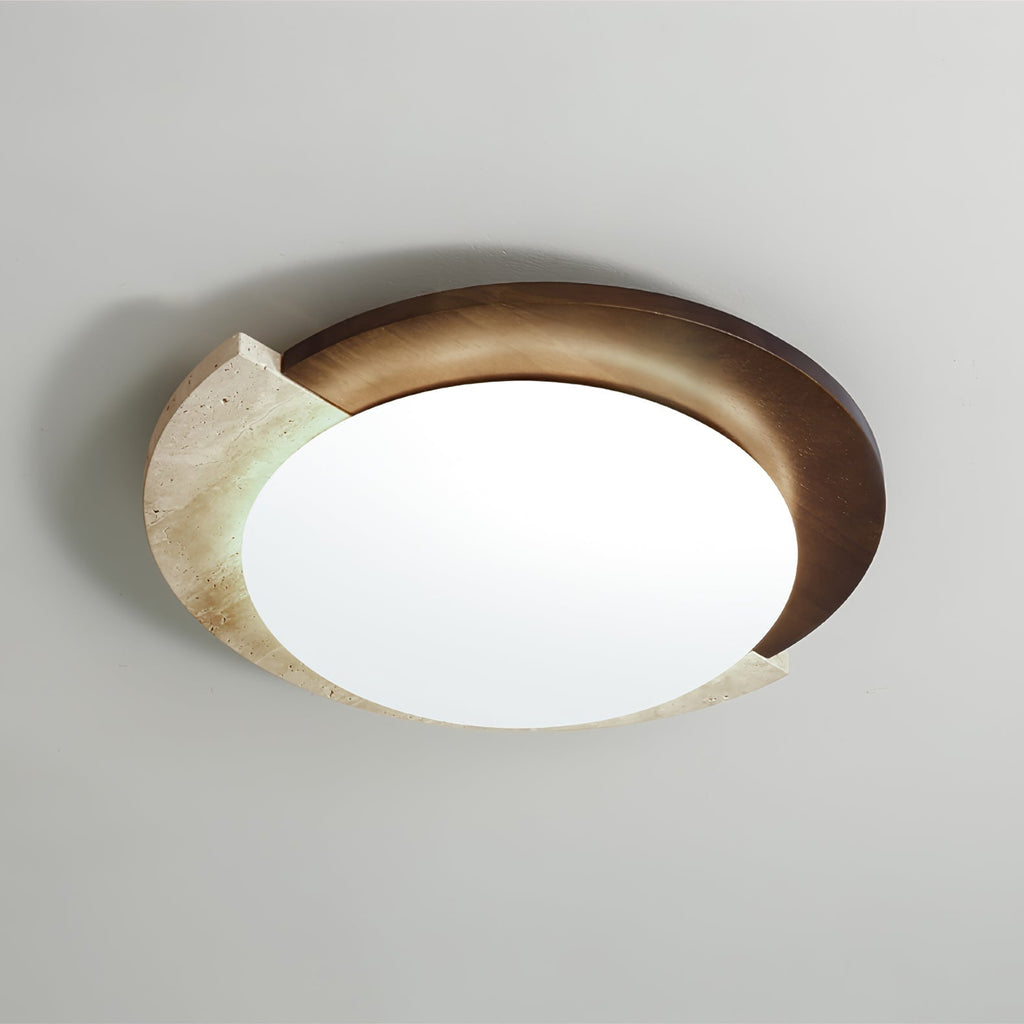 Ivnoran Arc-Edge Travertine Ceiling Light - Kingsley Beaumont