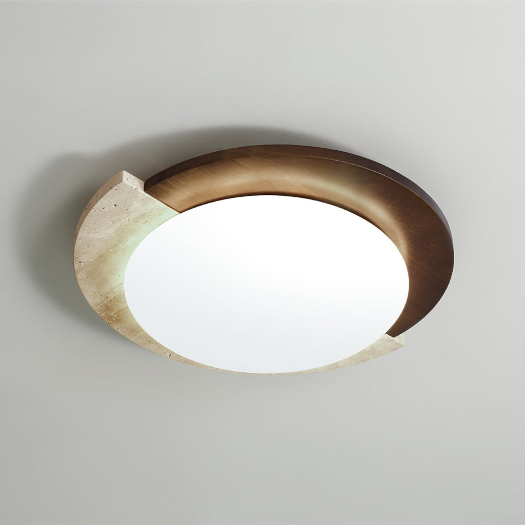 Ivnoran Arc-Rim Travertine Ceiling Light