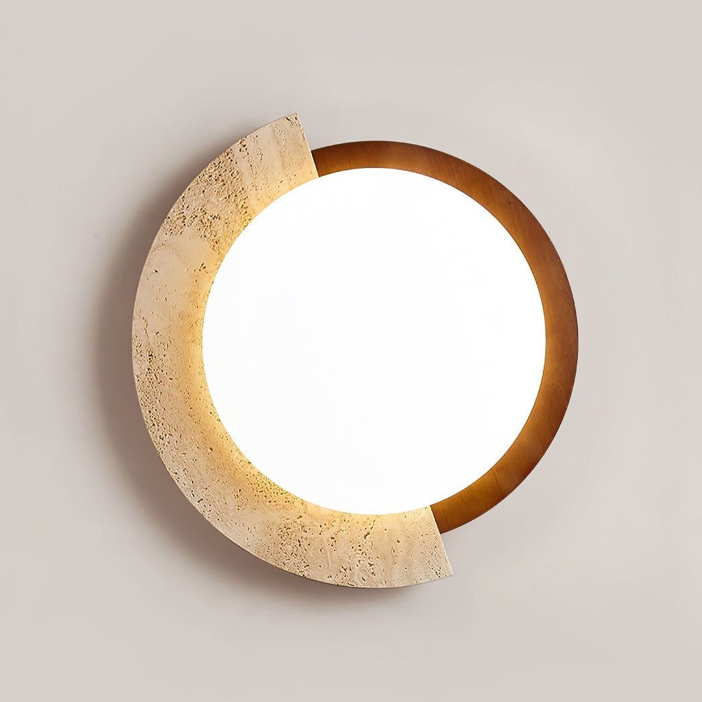Ivnoran Arc-Rim Travertine Ceiling Light