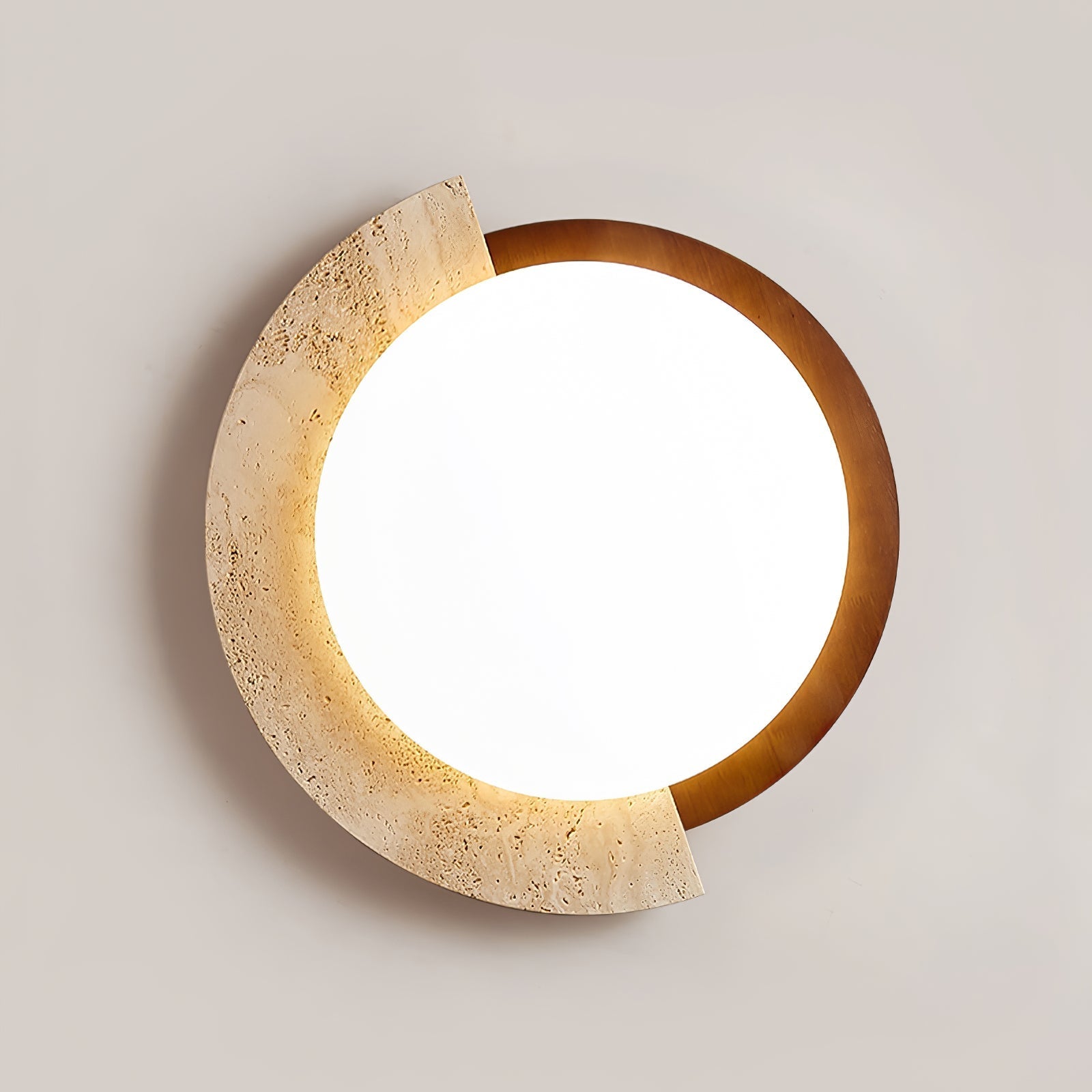Ivnoran Arc-Rim Travertine Ceiling Light