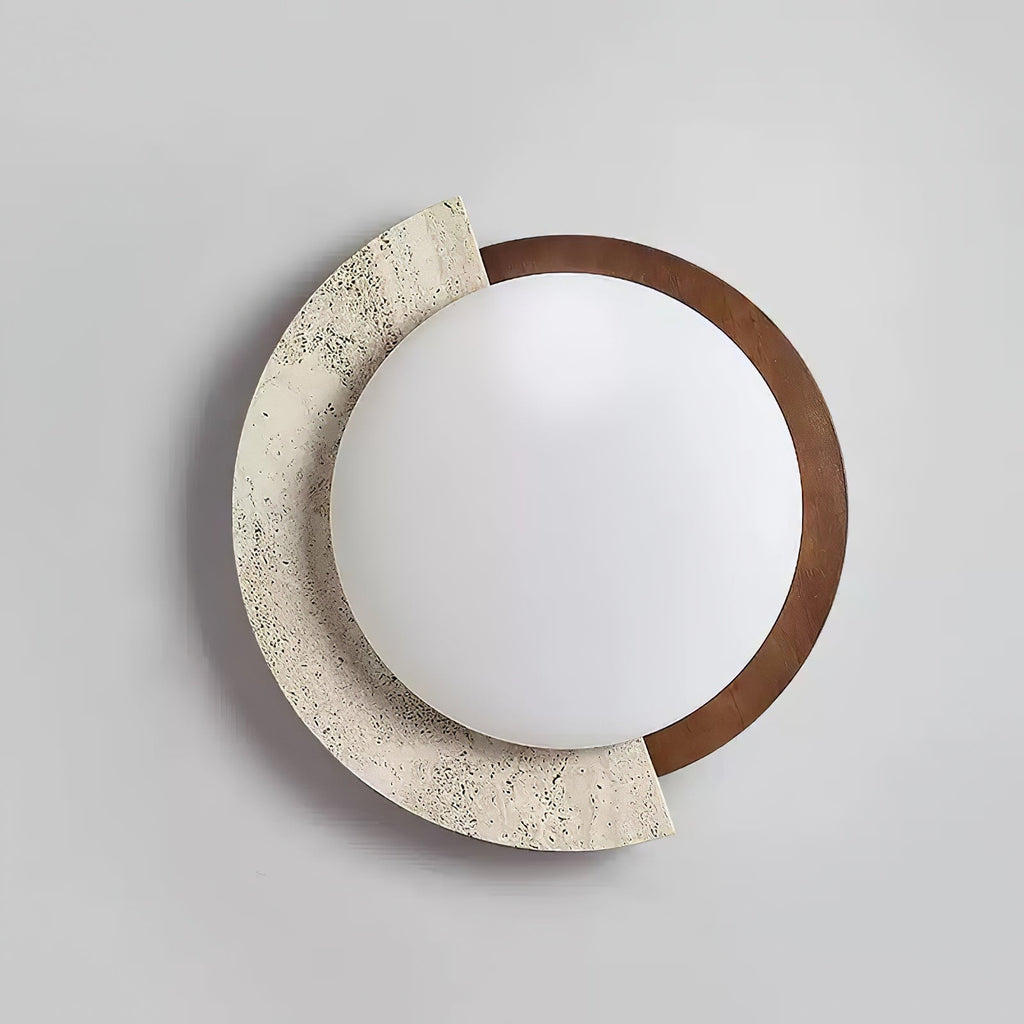 Ivnoran Arc-Edge Travertine Ceiling Light - Kingsley Beaumont