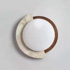 Ivnoran Arc-Edge Travertine Ceiling Light - Kingsley Beaumont