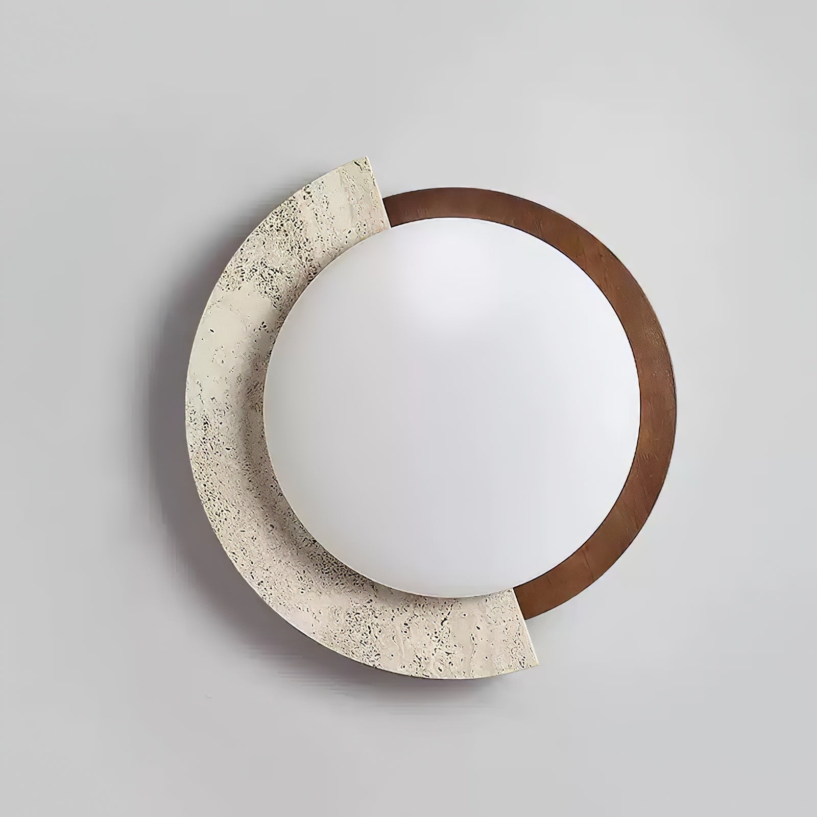 Ivnoran Arc-Edge Travertine Ceiling Light - Kingsley Beaumont