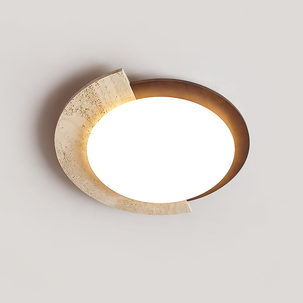 Ivnoran Arc-Edge Travertine Ceiling Light - Kingsley Beaumont