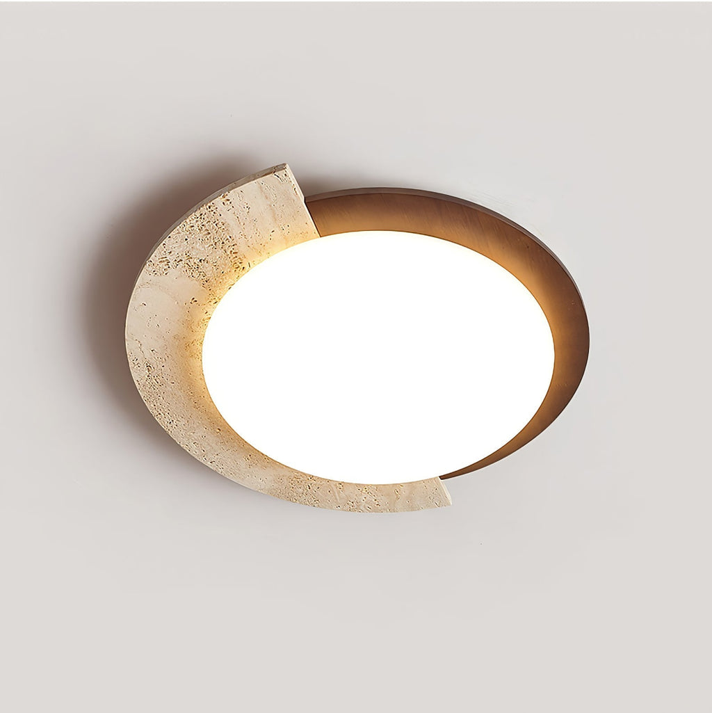 Ivnoran Arc-Rim Travertine Ceiling Light