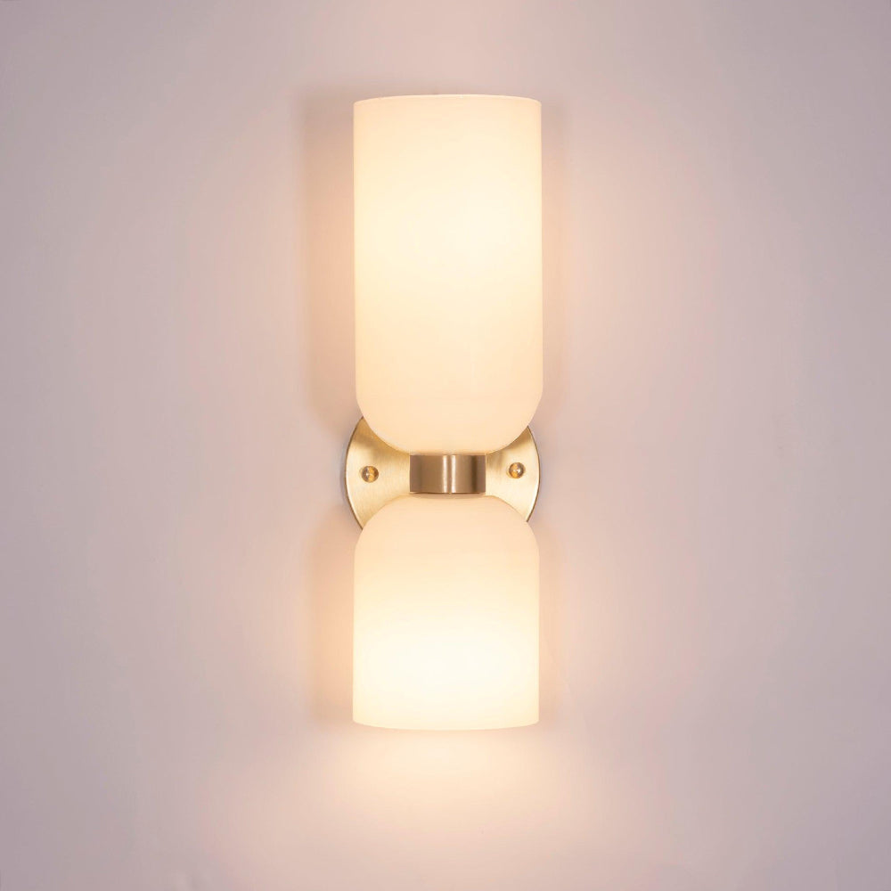 Arisha Wall Lamp Simple Double-head, White/Blue/Gray/Chrome, Bedroom