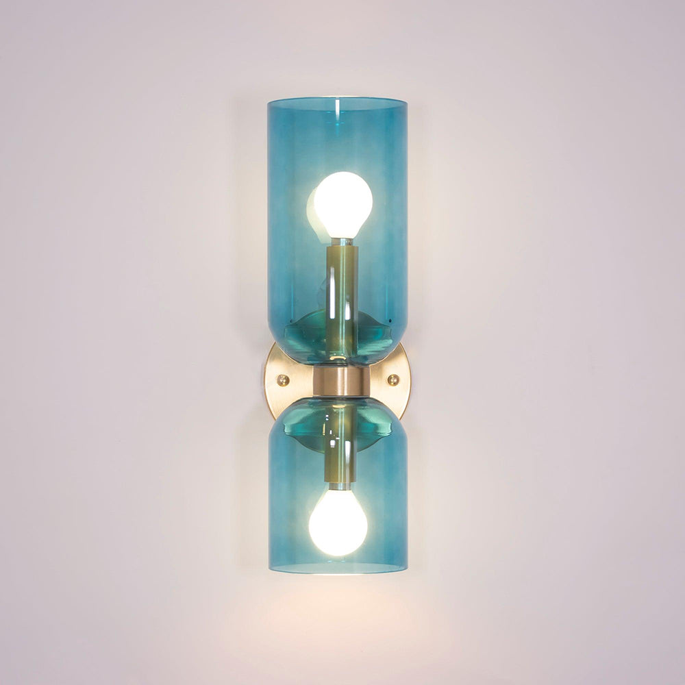 Arisha Wall Lamp Simple Double-head, White/Blue/Gray/Chrome, Bedroom