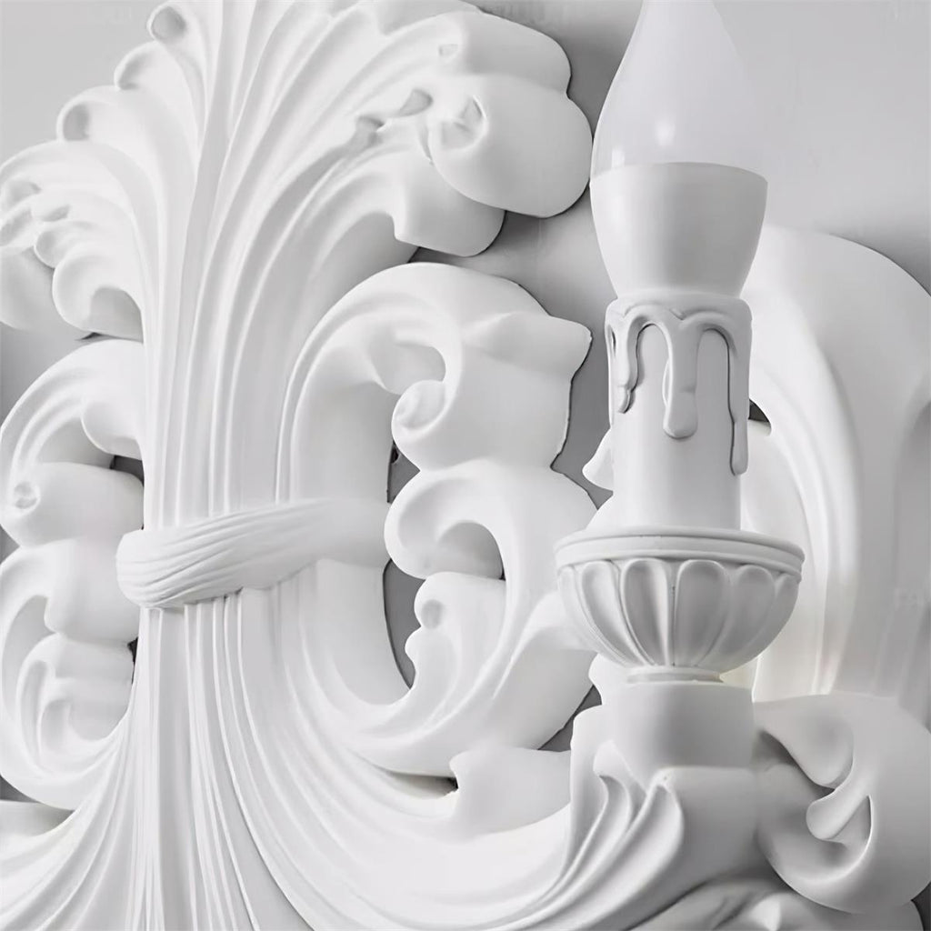 Wall Lamp Sculptural Plaster Candle Arms