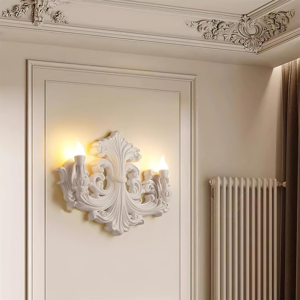 Wall Lamp Sculptural Plaster Candle Arms
