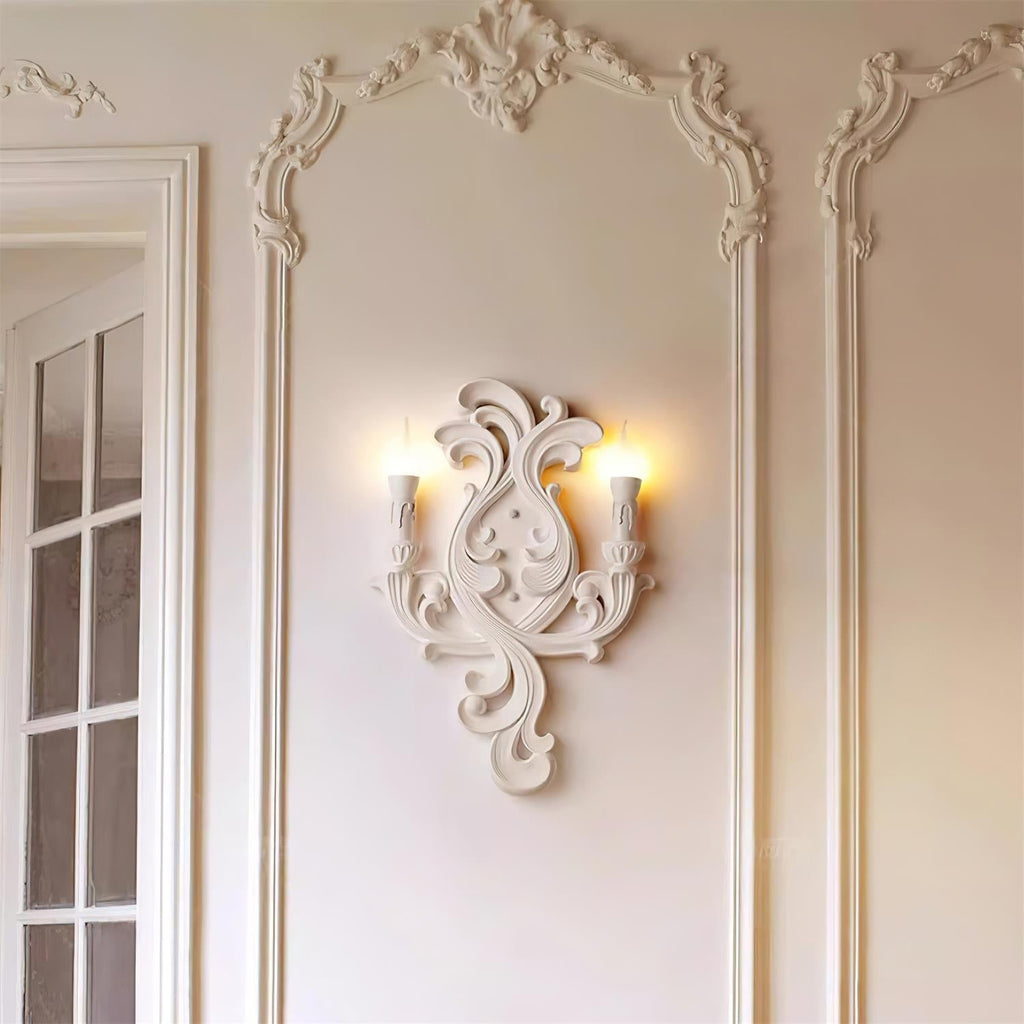 Wall Lamp Sculptural Plaster Candle Arms