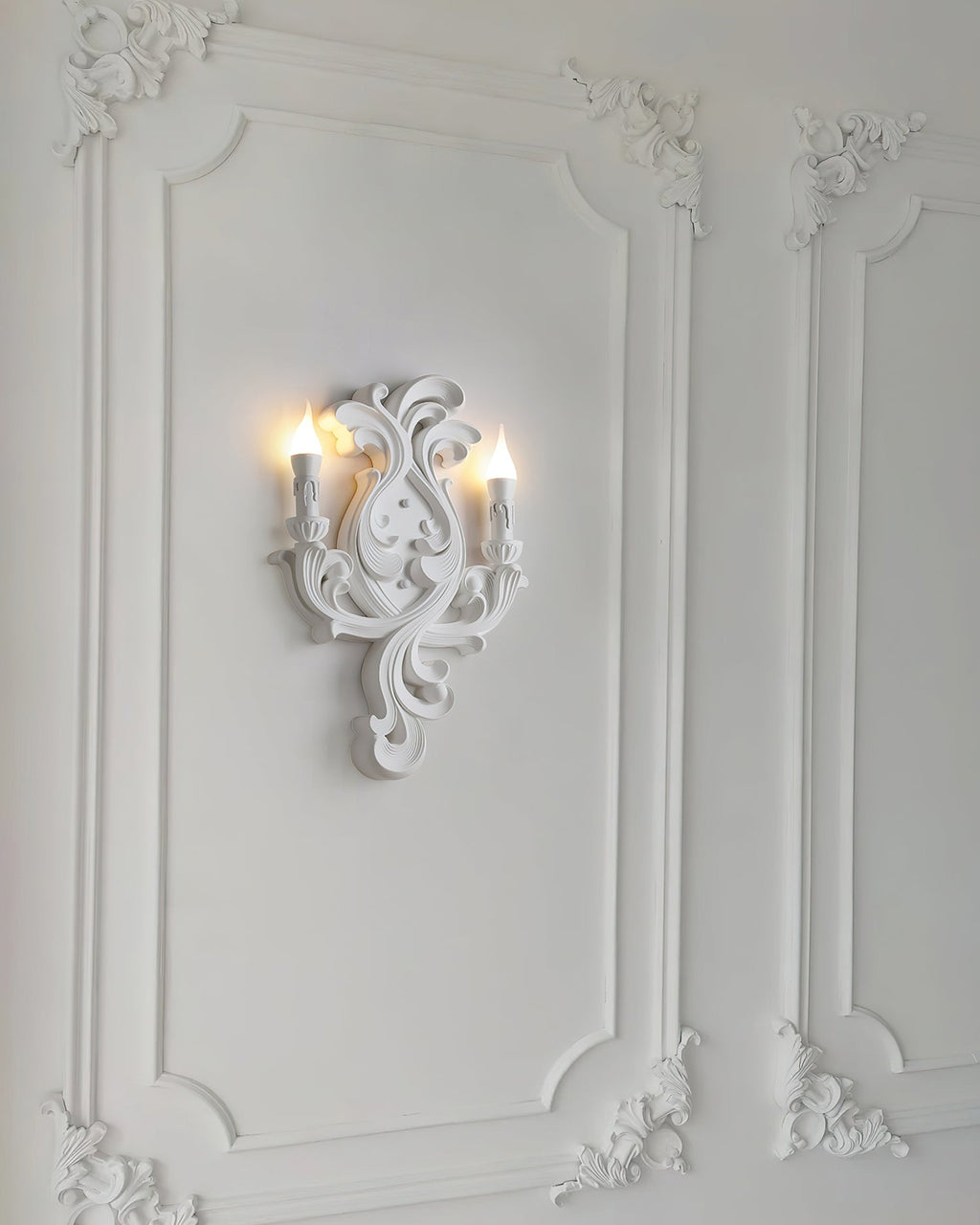 Wall Lamp Sculptural Plaster Candle Arms
