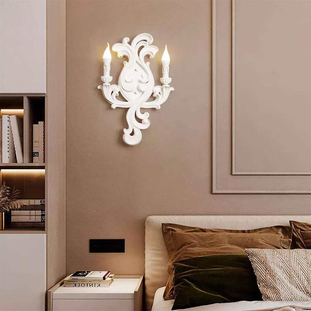 Wall Lamp Sculptural Plaster Candle Arms