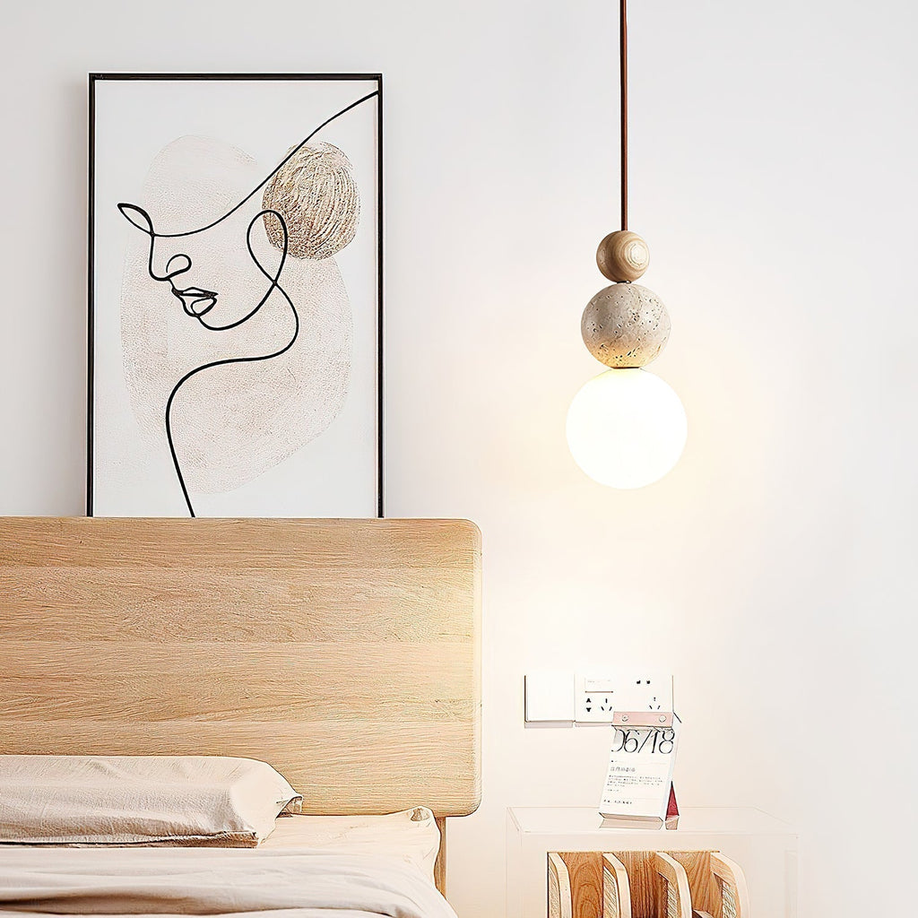 Ullaeia Sphere-Cluster Travertine Pendant Light