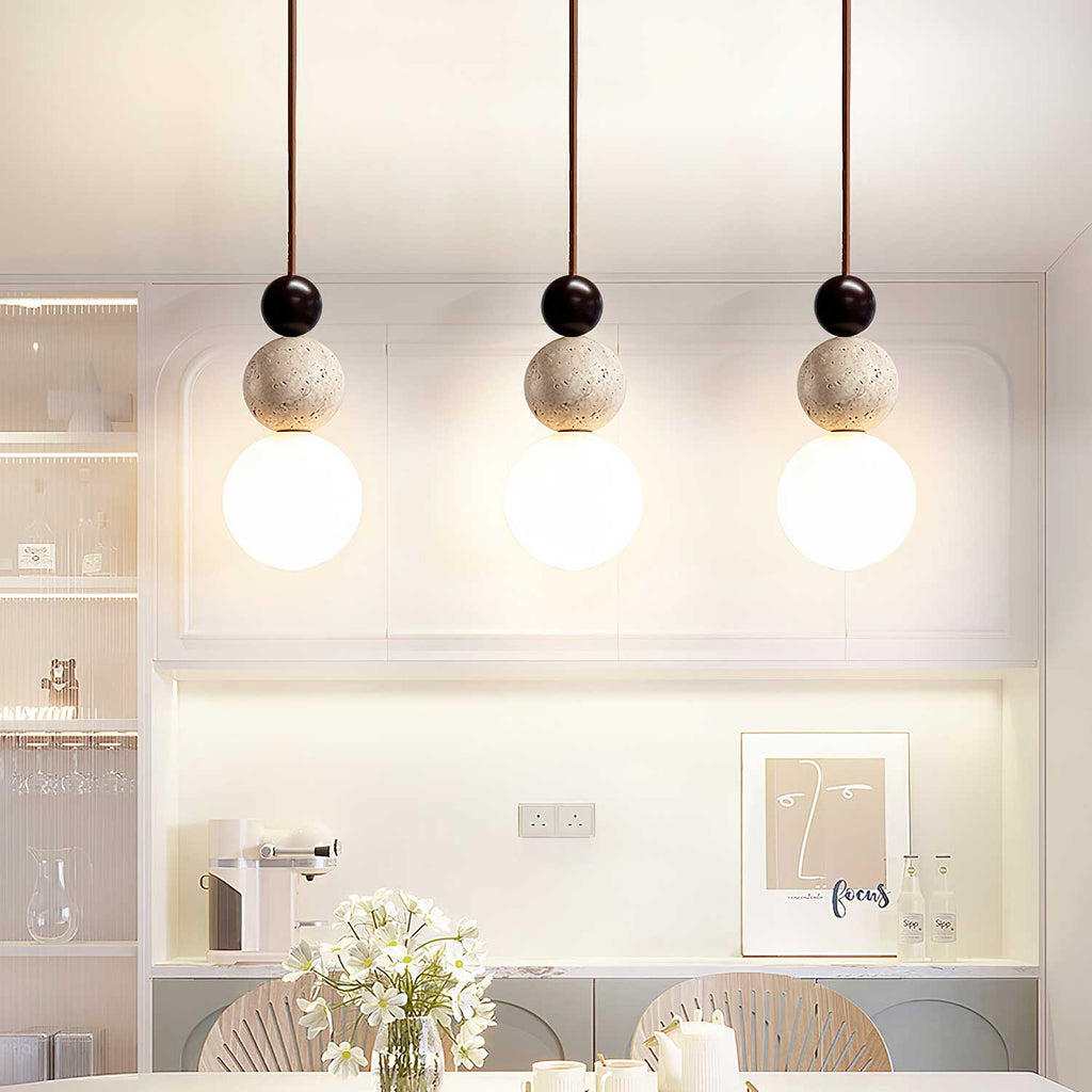 Ullaeia Sphere-Cluster Travertine Pendant Light