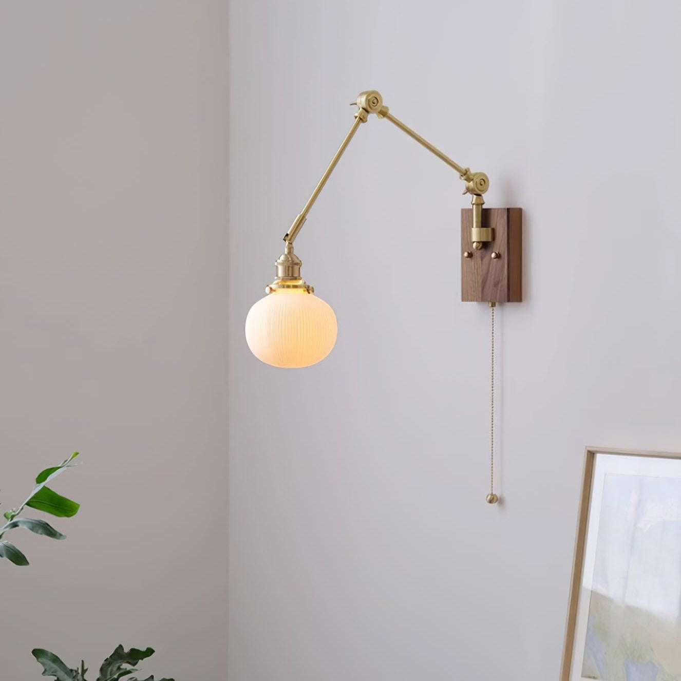 Brione Vintage Adjustable  Swing Arm Wall Lamp