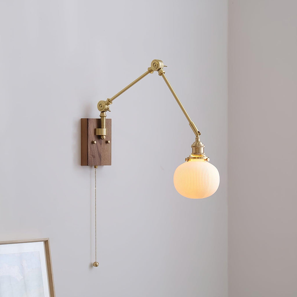 Brione Vintage Adjustable  Swing Arm Wall Lamp