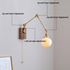 Brione Vintage Adjustable  Swing Arm Wall Lamp