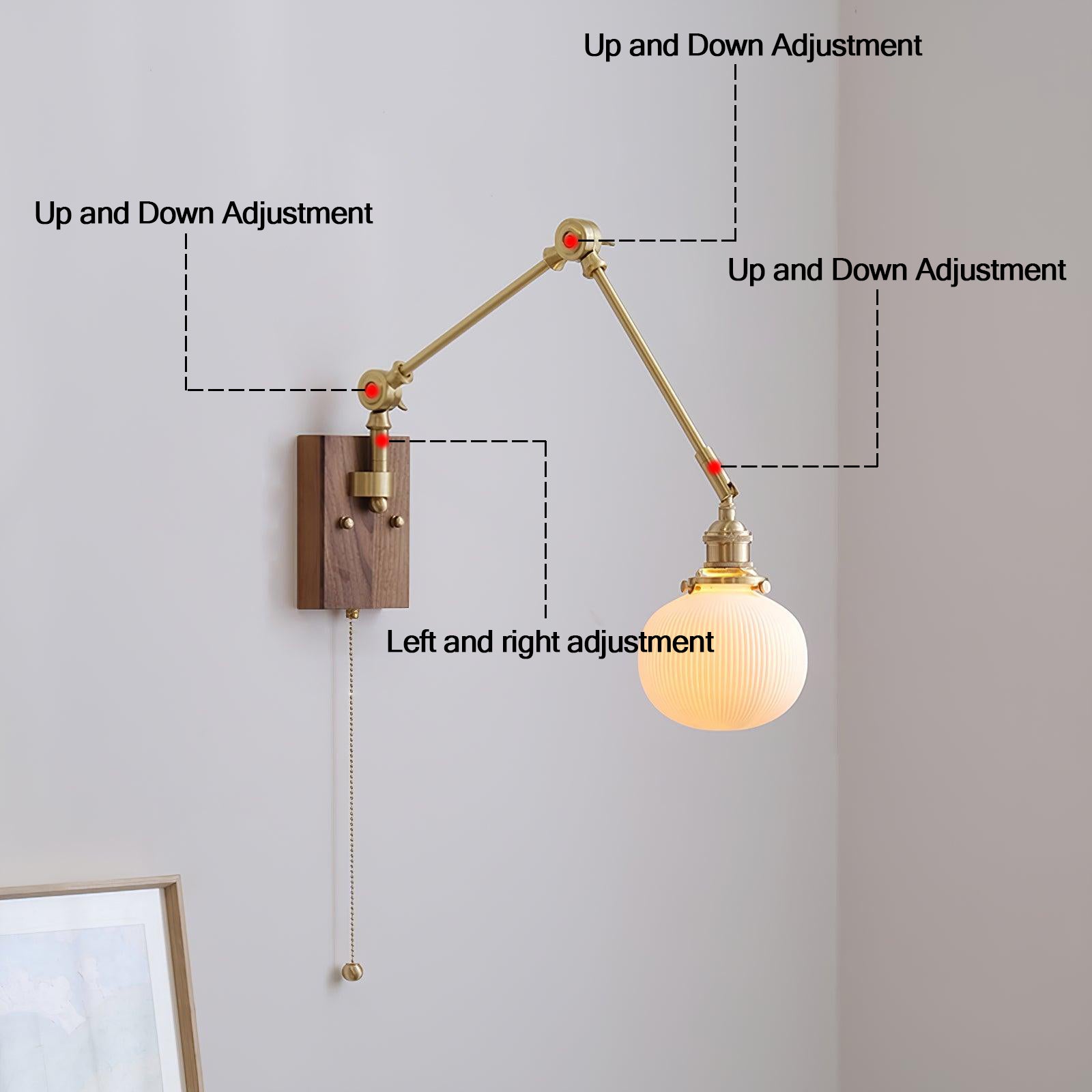Brione Vintage Adjustable  Swing Arm Wall Lamp