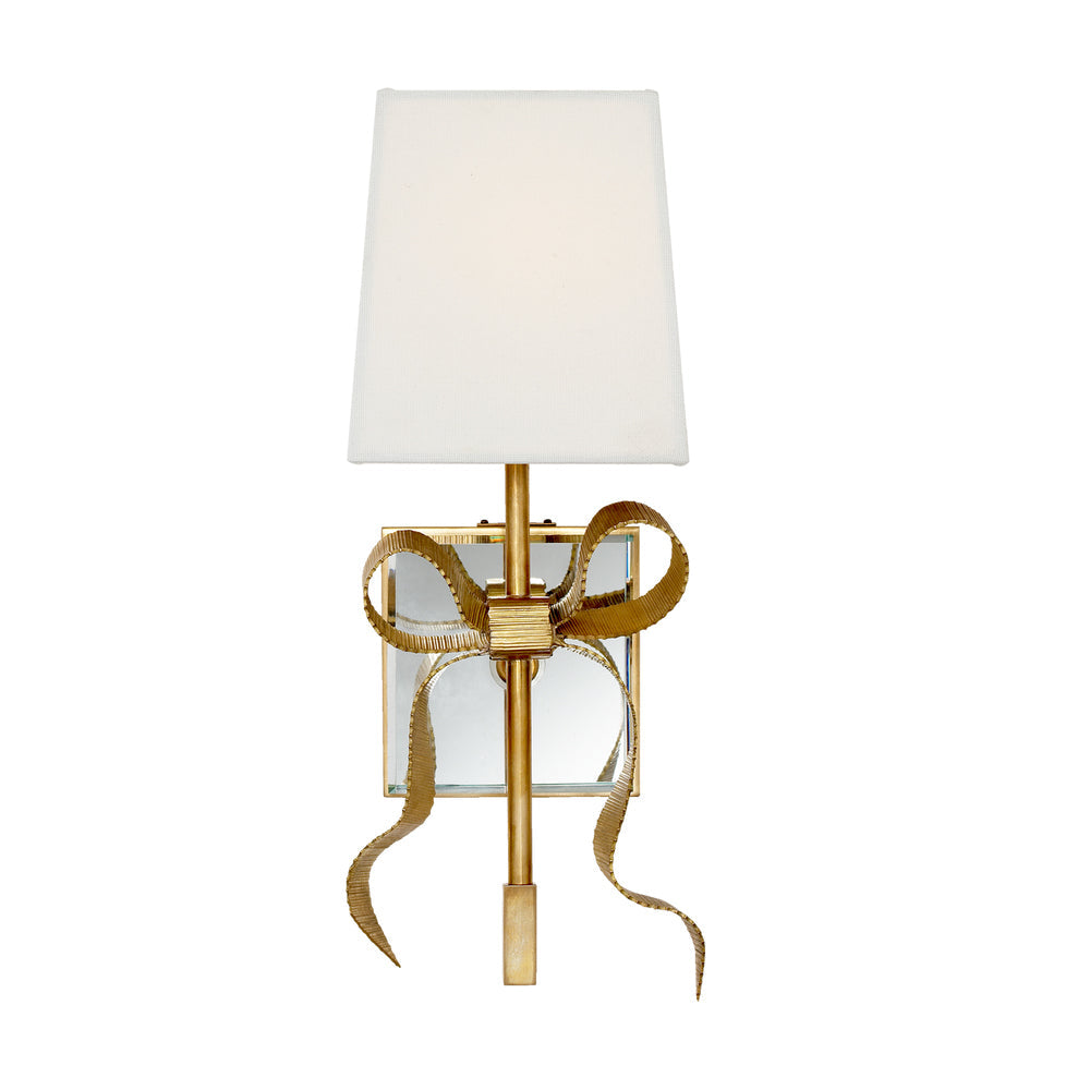 Ribelle Black Shade Wall Sconce with Gold Bow Accent