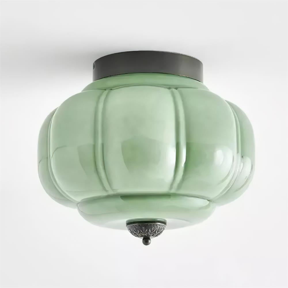 Elyra Green Glass Ceiling Lamp