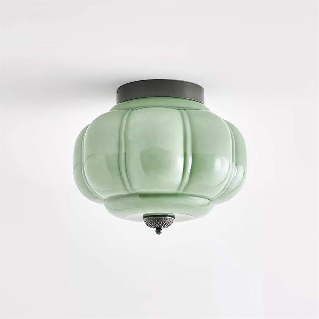 Elyra Green Glass Ceiling Lamp