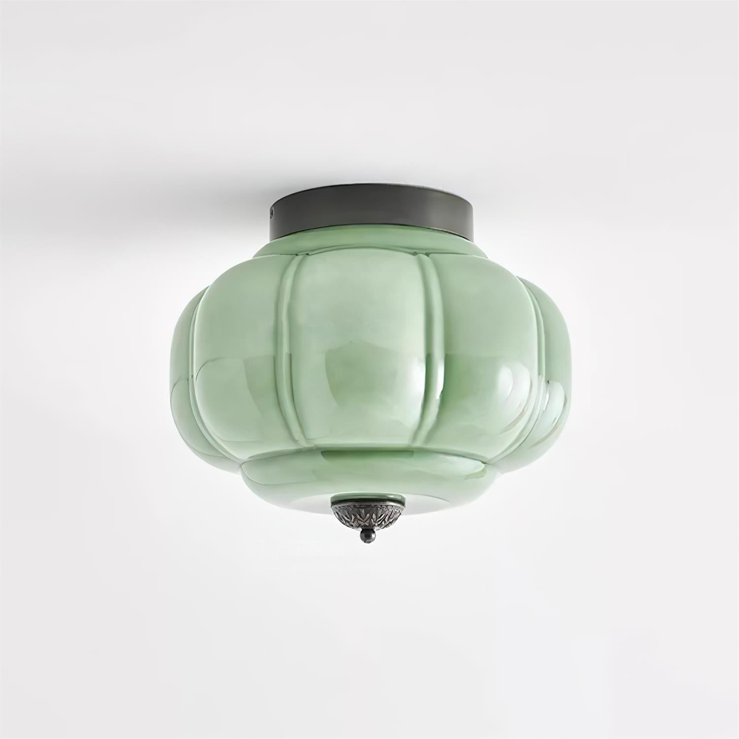 Elyra Green Glass Ceiling Lamp