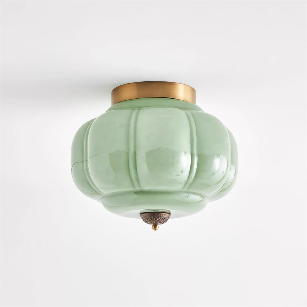 Elyra Green Glass Ceiling Lamp