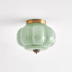 Elyra Green Glass Ceiling Lamp