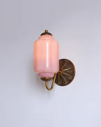 Melvane Vintage Pink Glass Wall Sconce