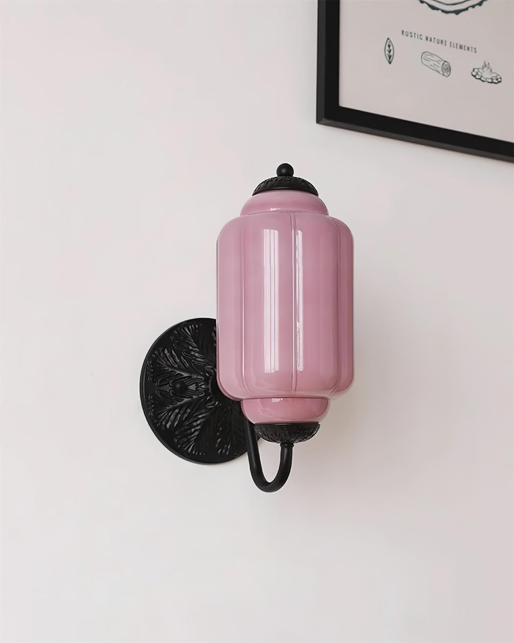 Melvane Vintage Pink Glass Wall Sconce