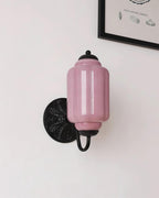 Melvane Vintage Pink Glass Wall Sconce