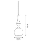Pendant Lamp White Glass Shade Brown  Vintage
