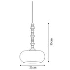 Pendant Lamp White Glass Shade Brown  Vintage