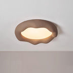 Ceiling Light Organic Resin and Fiberglass Fixture in Beige