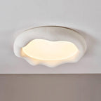 Ceiling Light Organic Resin and Fiberglass Fixture in Beige