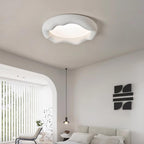 Ceiling Light Organic Resin and Fiberglass Fixture in Beige