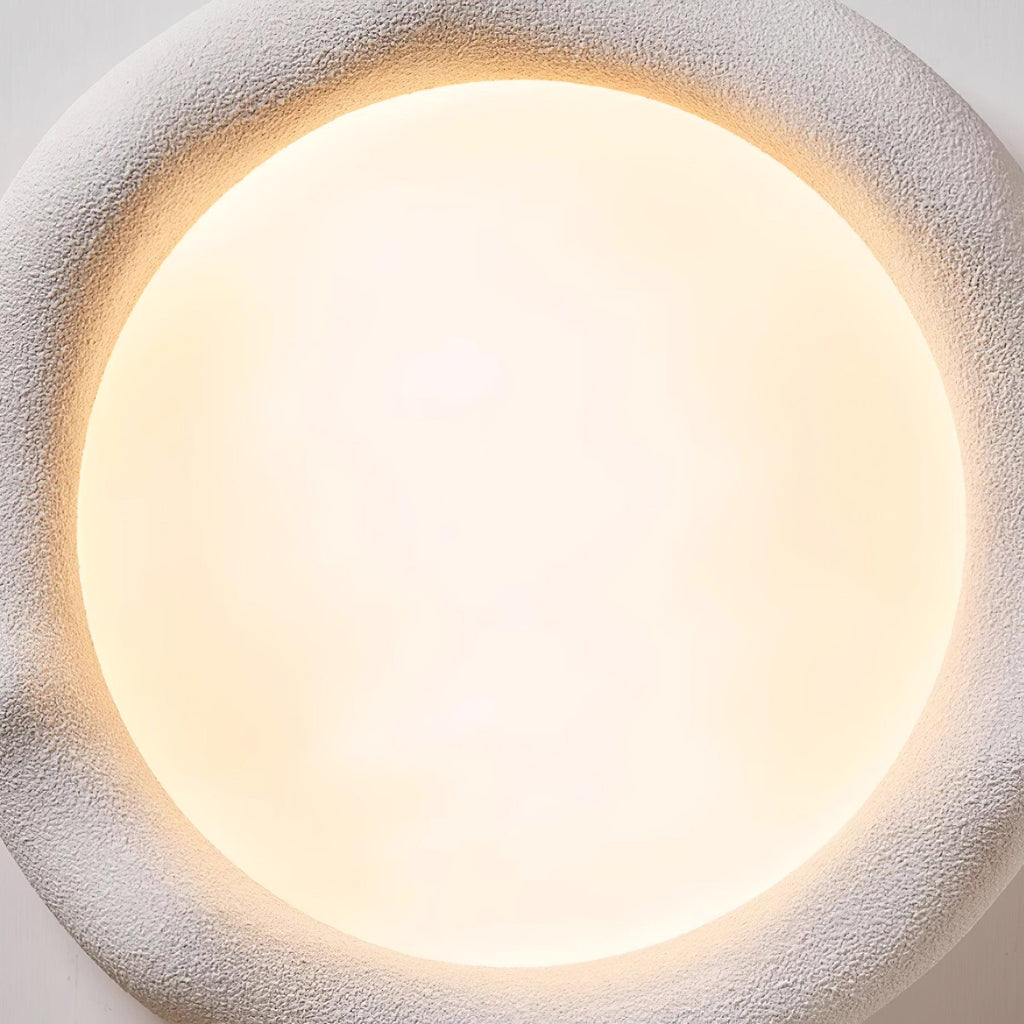 Ceiling Light Organic Resin and Fiberglass Fixture in Beige