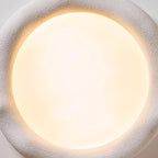 Ceiling Light Organic Resin and Fiberglass Fixture in Beige