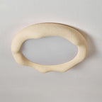 Ceiling Light Organic Resin and Fiberglass Fixture in Beige